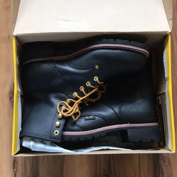 NEW Ad Tec 9” Steel Toe Black Logger Boots