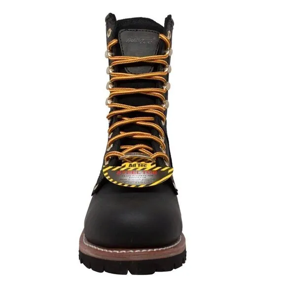 NEW Ad Tec 9” Steel Toe Black Logger Boots