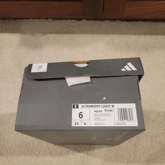 NIB Adidas Ultraboost Light Women's Running Shoes Black Size 6 Jogging Sneakers
