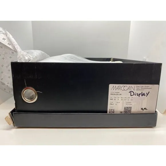 NIB MARC CAIN Sneakers Black Chain Detail Zip Close Black White Sole 6 RTL $440
