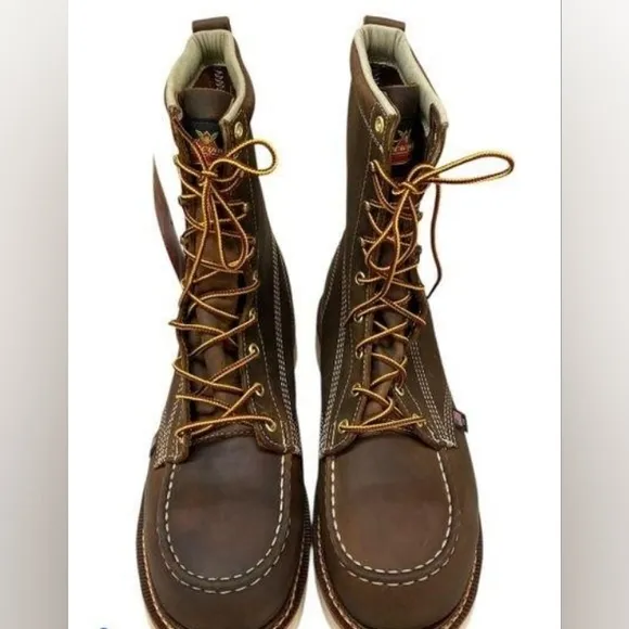 NIB Men's Thorogood 8&quot; Steel-Toe Crazy Horse Leather Moc-Toe Boots