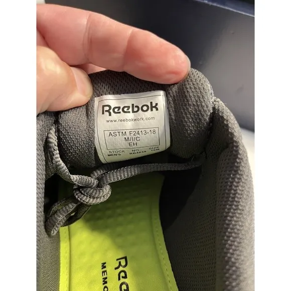 NIB Reebok Gray RB4038 Sublite Cushion Work Comp. Toe Sneaker Shoes Men’s 10M