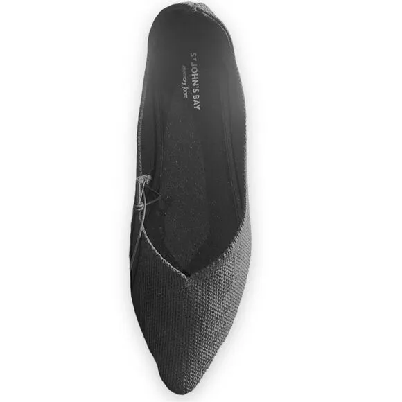NIB ST. John’s Bay Women's Flats Knit Comfort Pointed Toe Ballet Flats Shoes Cas