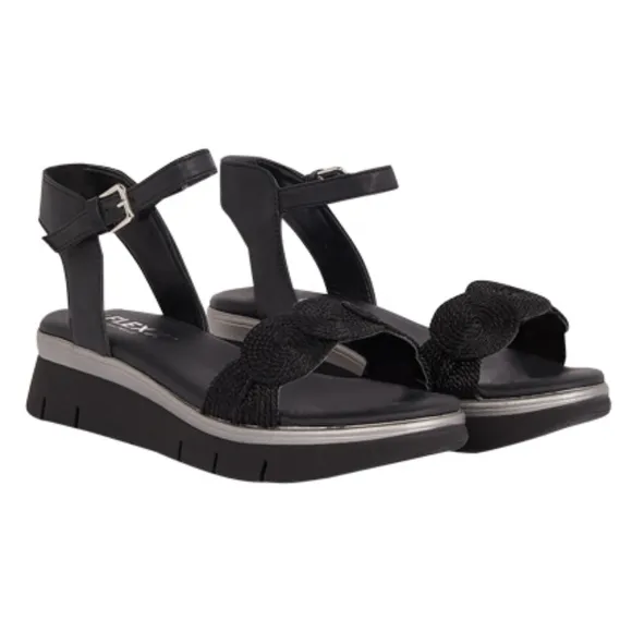NIB The Flexx Sandal Mindy Black Open Toe Comfort Shoe Platform size 9.5‎