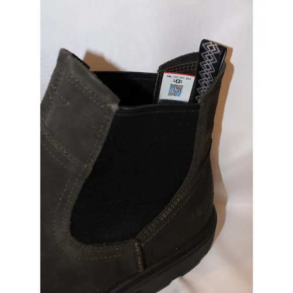 NIB UGG MEN'S WATERPROOF BILTMORE WORK LEATHER CHELSEA BOOTS GRAY BLACK SZ 12