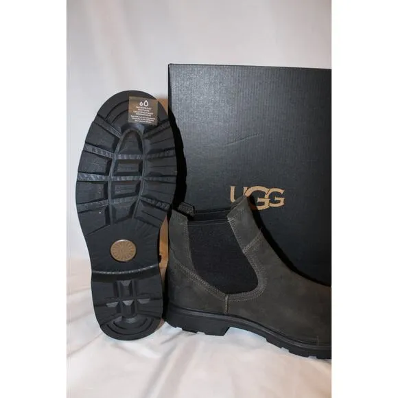 NIB UGG MEN'S WATERPROOF BILTMORE WORK LEATHER CHELSEA BOOTS GRAY BLACK SZ 12