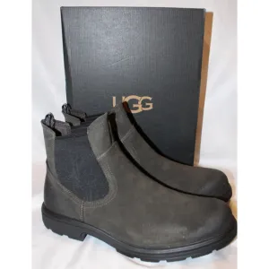 NIB UGG MEN'S WATERPROOF BILTMORE WORK LEATHER CHELSEA BOOTS GRAY BLACK SZ 12