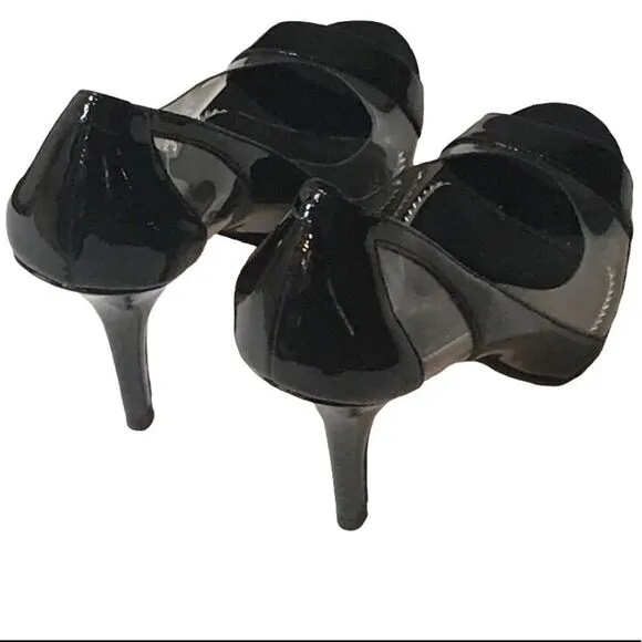 Nicole Miller Black Clear Shoes Size 8