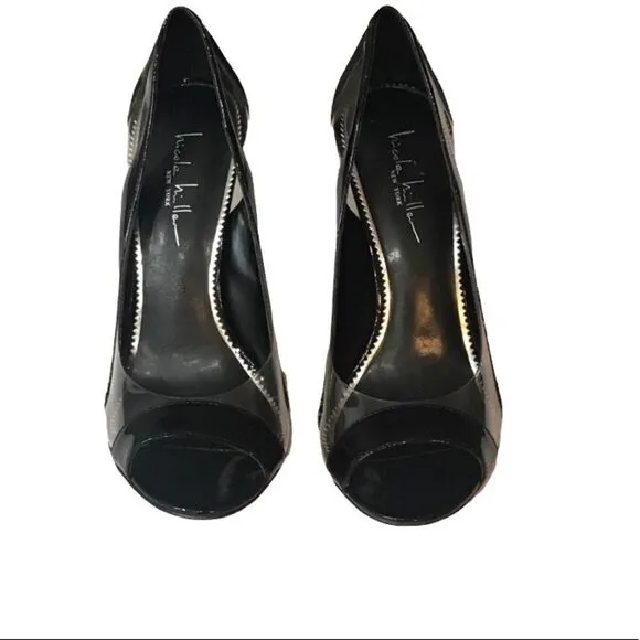 Nicole Miller Black Clear Shoes Size 8