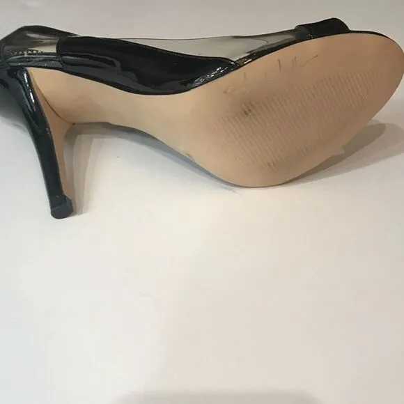 Nicole Miller Black Clear Shoes Size 8