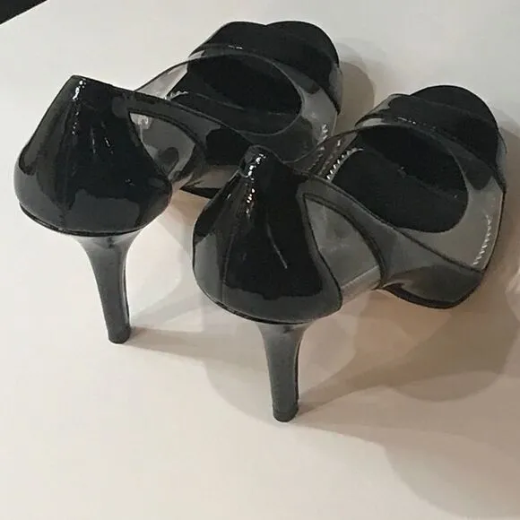 Nicole Miller Black Clear Shoes Size 8