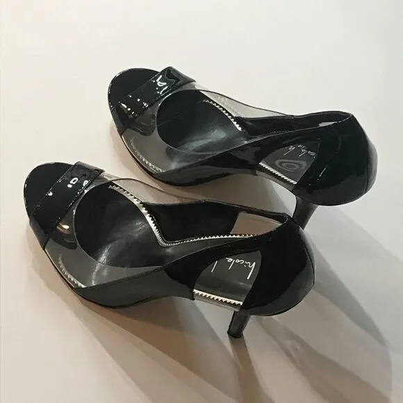 Nicole Miller Black Clear Shoes Size 8