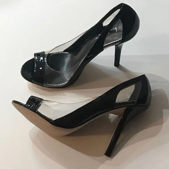 Nicole Miller Black Clear Shoes Size 8