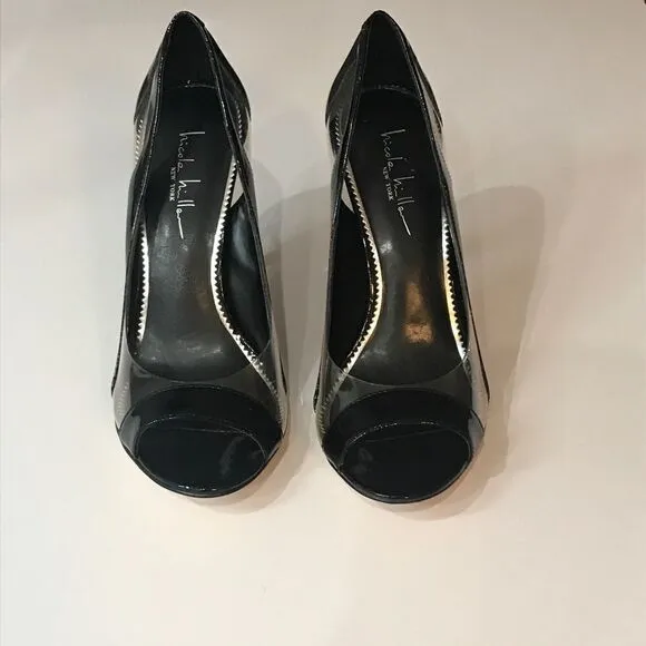 Nicole Miller Black Clear Shoes Size 8