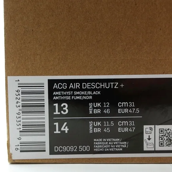 Nike ACG Air Deschutz Mens Size 13 Breathable Sandals Purple Black DC9092-500