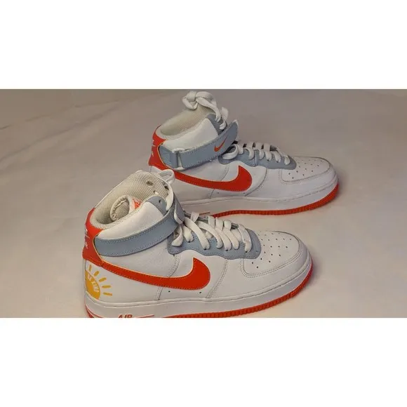 Nike AF-1  High (GS) 'Be Kind' Youth Sz 6.5 Hi-Top Sneakers Wht/Org #DC2198-100