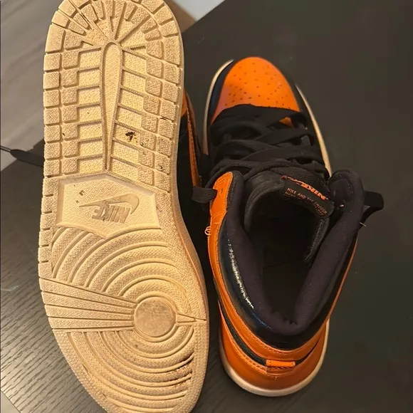 Nike Air Black and Orange High-Top Sneakers