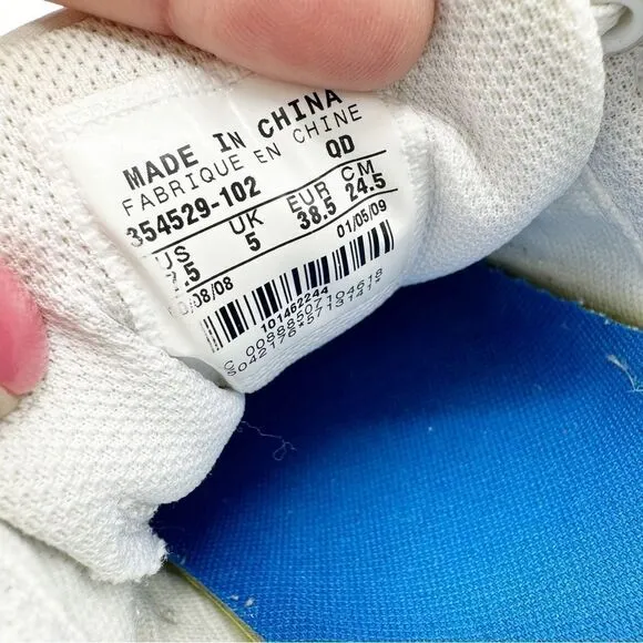 Nike Air Del Mar III White/Blue/Silver Leather Low-Top Chunky Sneaker Sz 7.5