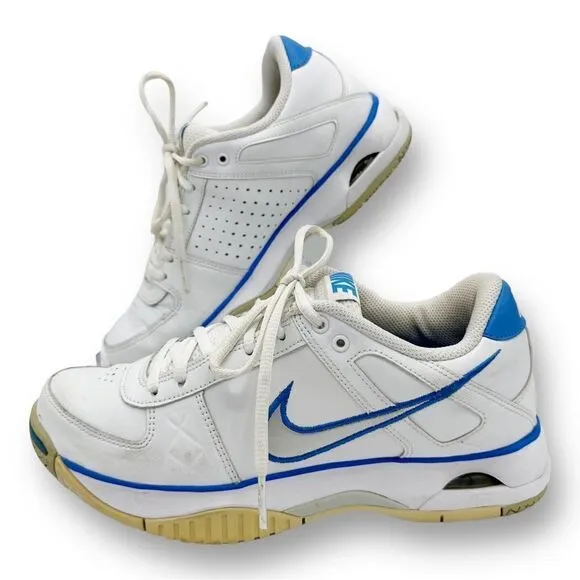 Nike Air Del Mar III White/Blue/Silver Leather Low-Top Chunky Sneaker Sz 7.5