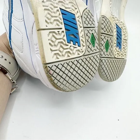 Nike Air Del Mar III White/Blue/Silver Leather Low-Top Chunky Sneaker Sz 7.5