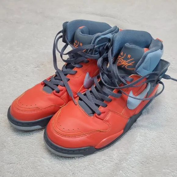 Nike Air Flight Condor High Top Orange Grey 366574 848 Logo Sneakers Shoes 11