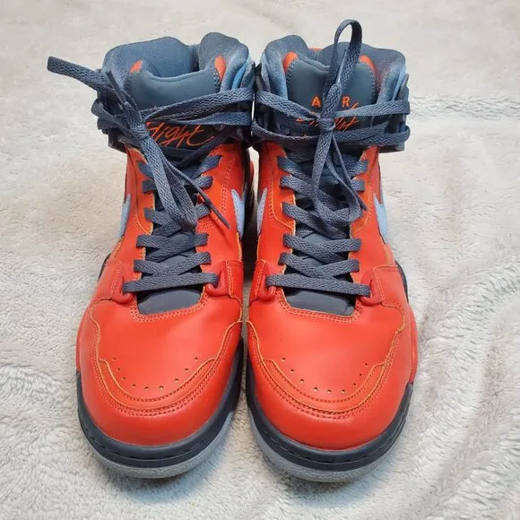 Nike Air Flight Condor High Top Orange Grey 366574 848 Logo Sneakers Shoes 11