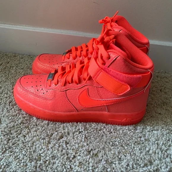 Nike Air Force 1 , high hot orange sneakers