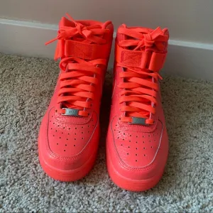 Nike Air Force 1 , high hot orange sneakers