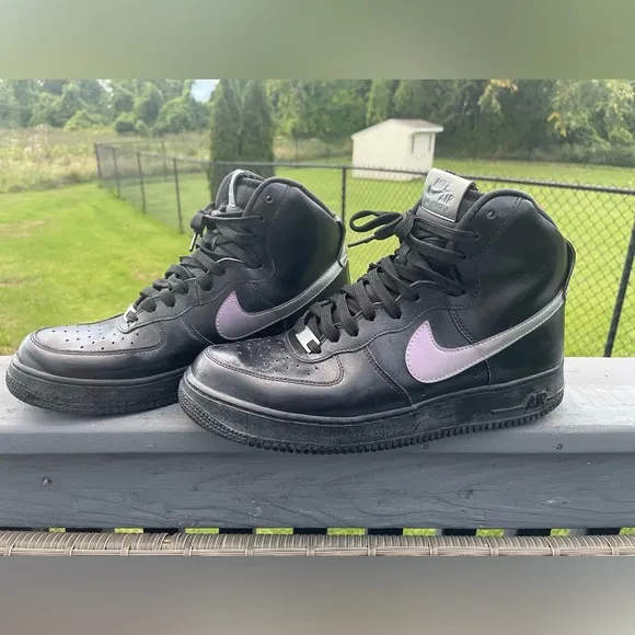 Nike Air Force 1 High Men’s Black Iridescent Sneakers 806403-011 AF1 Size 10