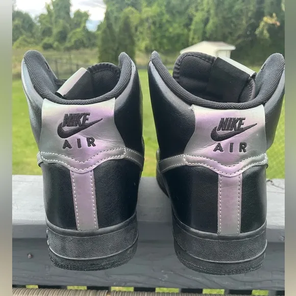 Nike Air Force 1 High Men’s Black Iridescent Sneakers 806403-011 AF1 Size 10