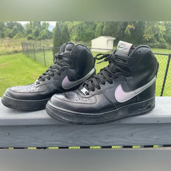 Nike Air Force 1 High Men’s Black Iridescent Sneakers 806403-011 AF1 Size 10