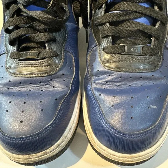 Nike Air Force 1 High Top Men’s Size 14 Blue Black With Ankle Strap A03771-994‎