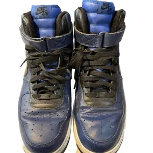 Nike Air Force 1 High Top Men’s Size 14 Blue Black With Ankle Strap A03771-994‎