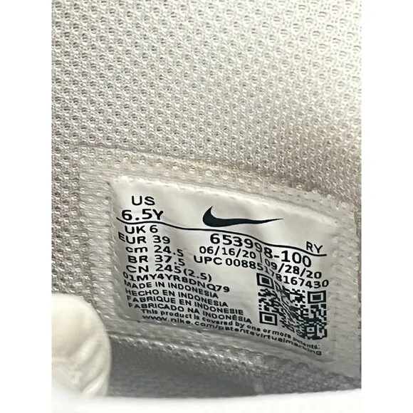 Nike Air Force 1 High White Sneakers 653998-100 Sz Y 6.5
