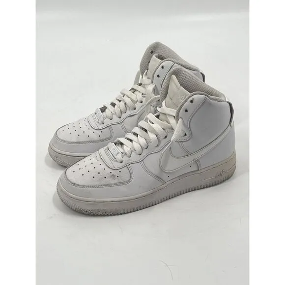 Nike Air Force 1 High White Sneakers 653998-100 Sz Y 6.5