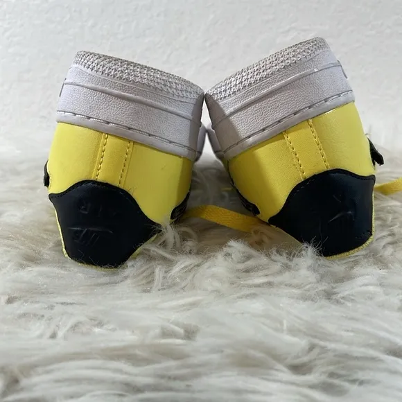NIKE Air Force 1 Low Shoes Yellow Purse Removable Swoosh‎ Black Size 4.5Y Youth