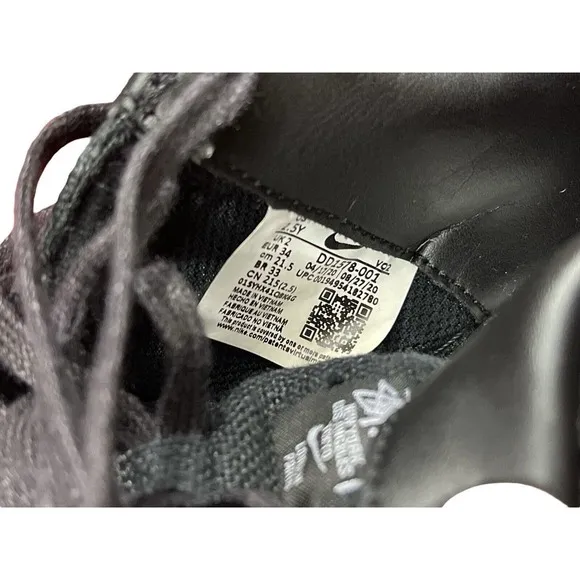 Nike Air Force 1‎ Low Stussy Black Sneaker Shoes Youth Sz 2.5