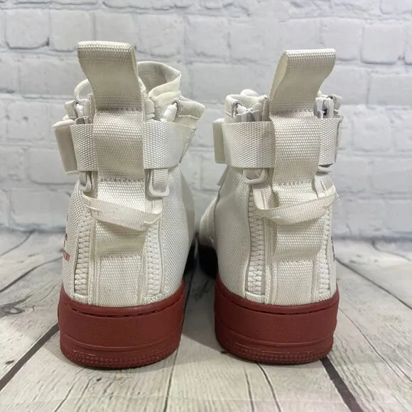 Nike Air Force 1 SF  Men 12 High Top Leather Mid Red Ivory Athletic  Shoes