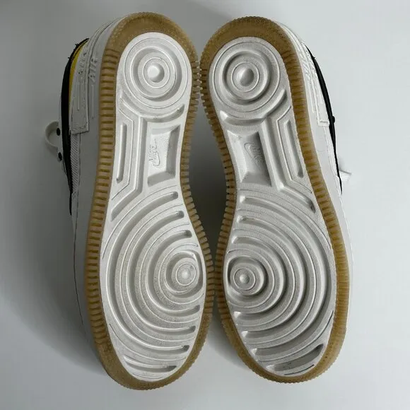 Nike Air Force 1 Shadow White Black Yellow Smiley Face Women’s Size: 8.5