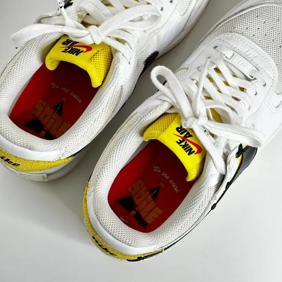 Nike Air Force 1 Shadow White Black Yellow Smiley Face Women’s Size: 8.5