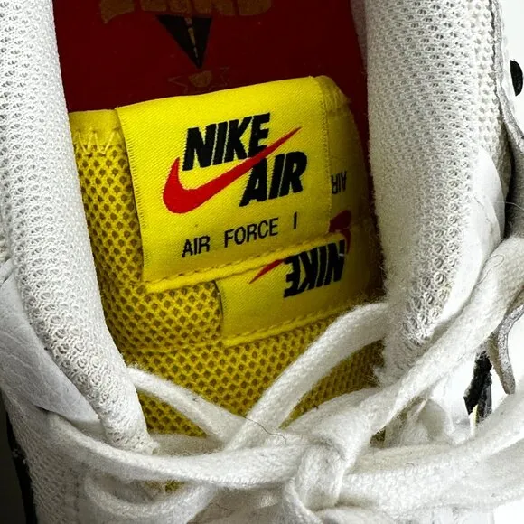 Nike Air Force 1 Shadow White Black Yellow Smiley Face Women’s Size: 8.5