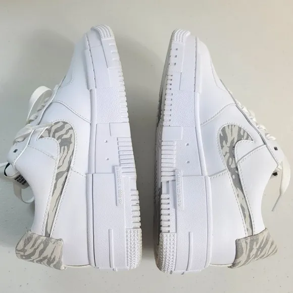 NIKE Air Force 1 White Pixel SE Zebra Sneakers