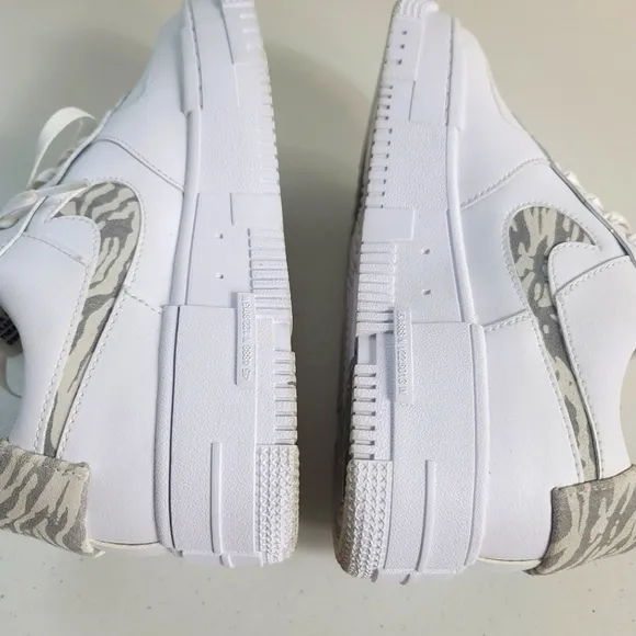 NIKE Air Force 1 White Pixel SE Zebra Sneakers