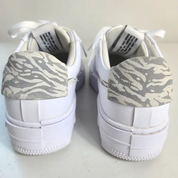 NIKE Air Force 1 White Pixel SE Zebra Sneakers