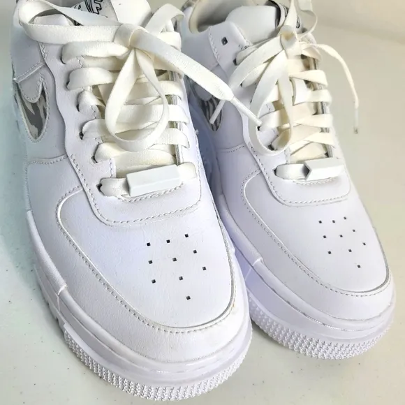 NIKE Air Force 1 White Pixel SE Zebra Sneakers