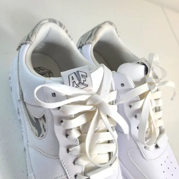 NIKE Air Force 1 White Pixel SE Zebra Sneakers