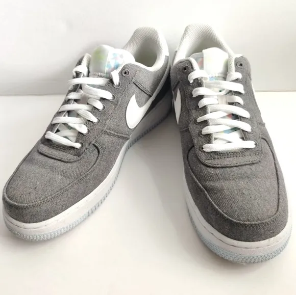 NIKE Air Force 1'07 Sneakers Iron Grey Low Recycled Canvas Pack Chunky Men's 8