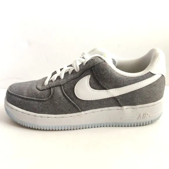 NIKE Air Force 1'07 Sneakers Iron Grey Low Recycled Canvas Pack Chunky Men's 8