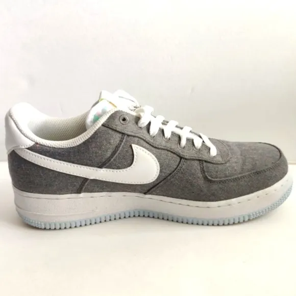 NIKE Air Force 1'07 Sneakers Iron Grey Low Recycled Canvas Pack Chunky Men's 8