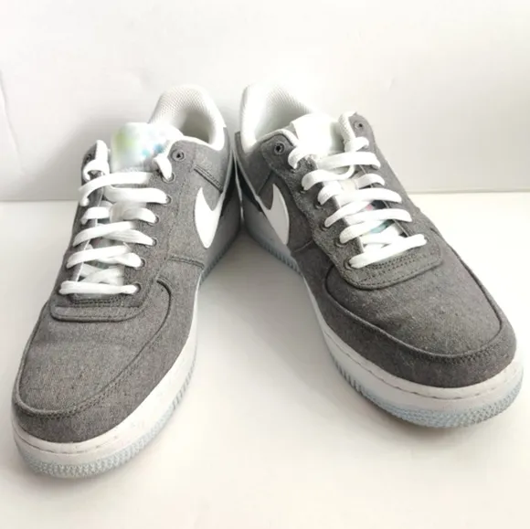 NIKE Air Force 1'07 Sneakers Iron Grey Low Recycled Canvas Pack Chunky Men's 8